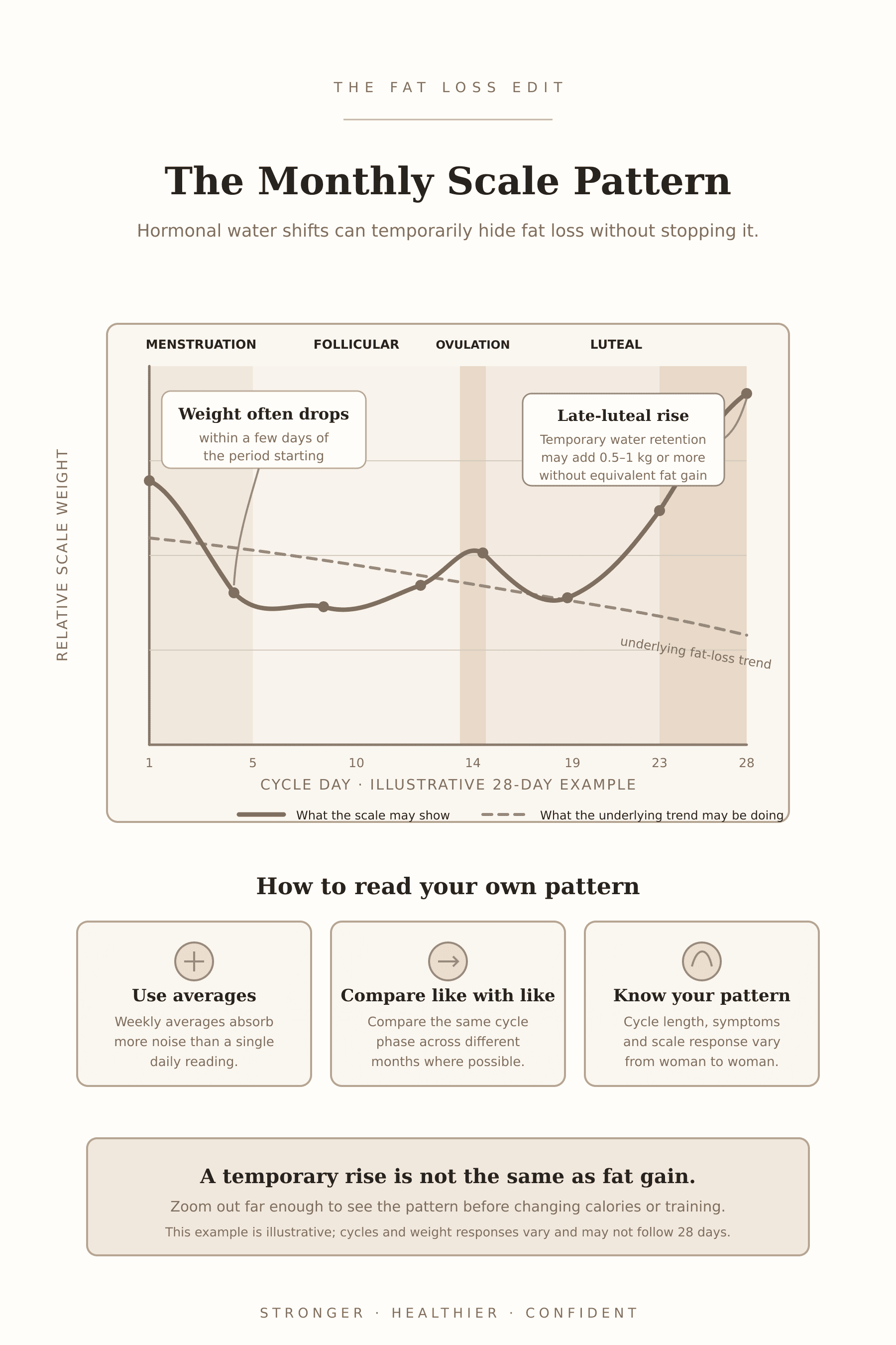 Monthly scale pattern illustration from The Fat Loss Edit