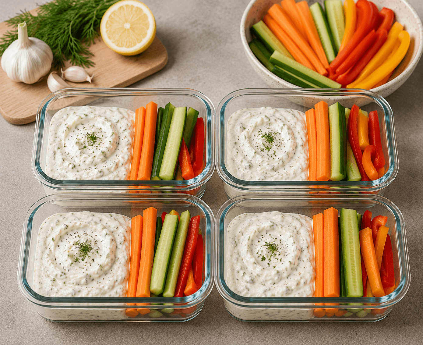 Cottage Cheese Dip with Crudités