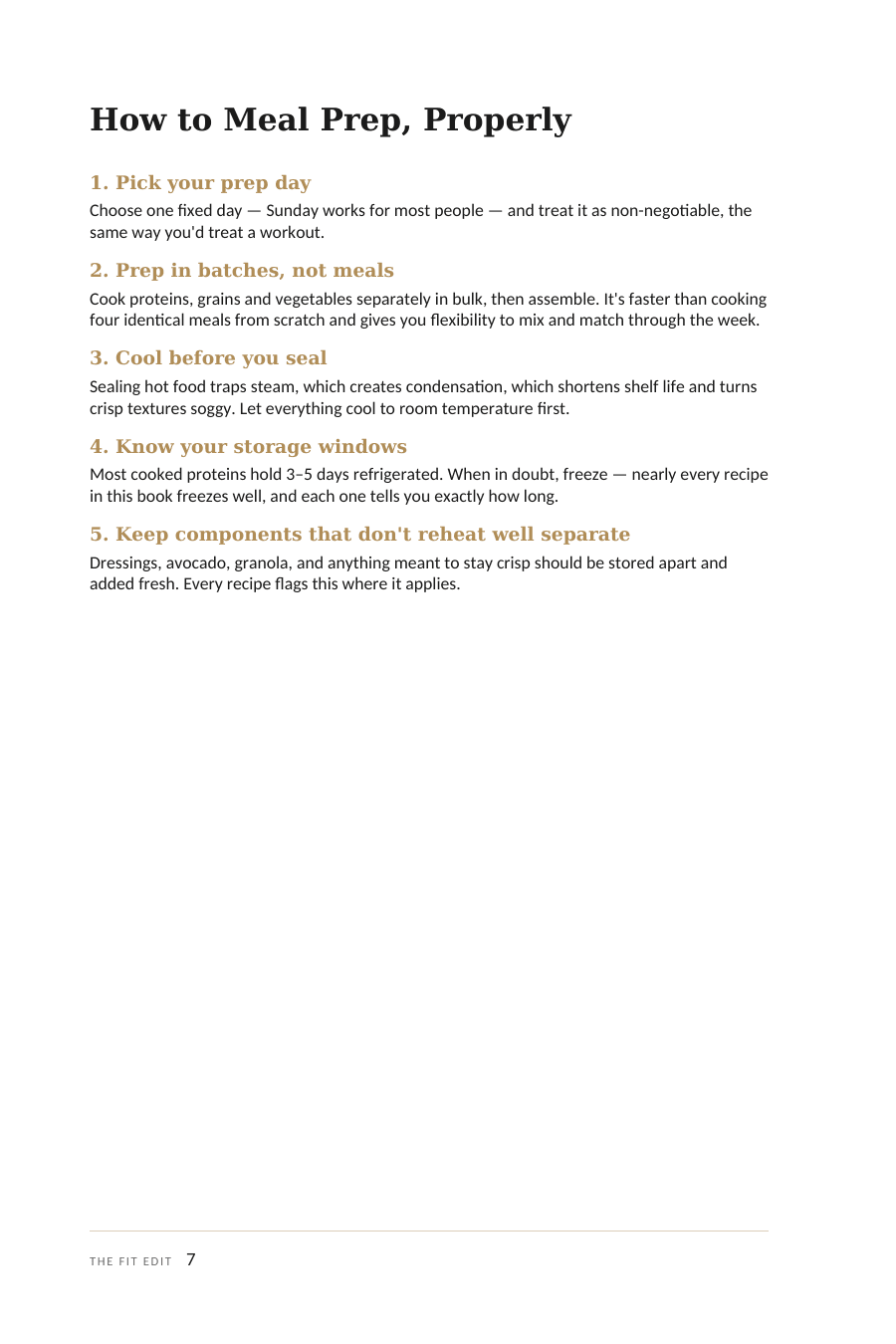 Meal prep guide page from The Protein Meal Prep Edit