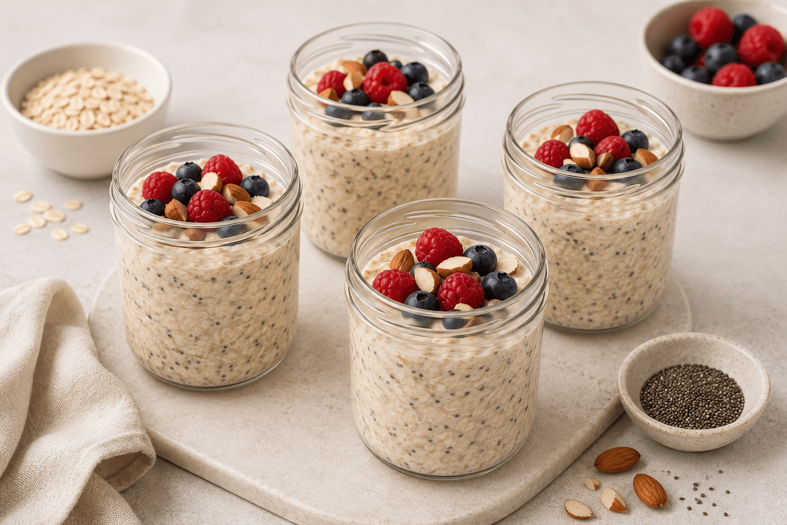 Overnight Cottage Cheese Oats Prep tonight. Grab tomorrow.
