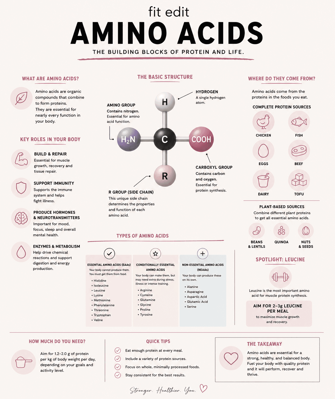 Amino Acids page from The Protein Edit