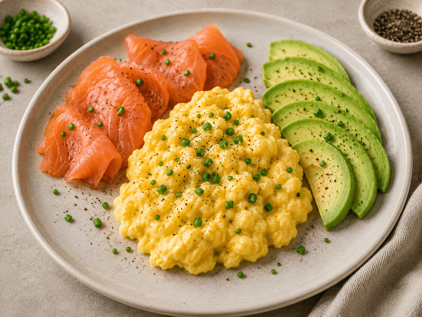 Scrambled Eggs with Smoked Salmon & Avocado