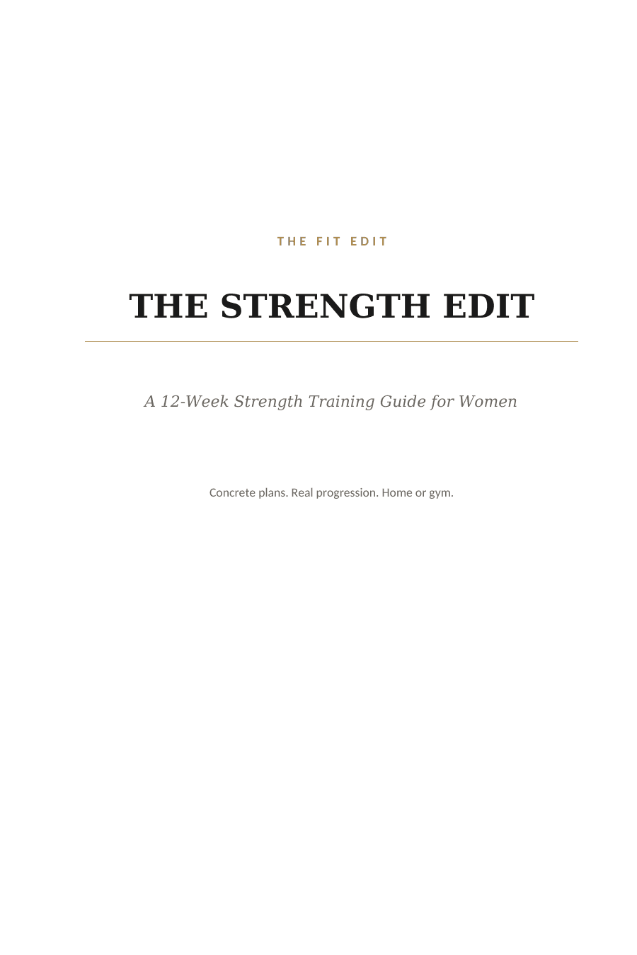 The Strength Edit training program page